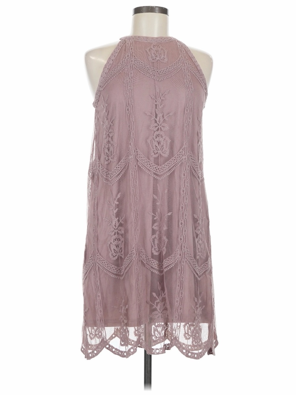 Third Wish Clothing Halter Neck Lace Mesh Dress